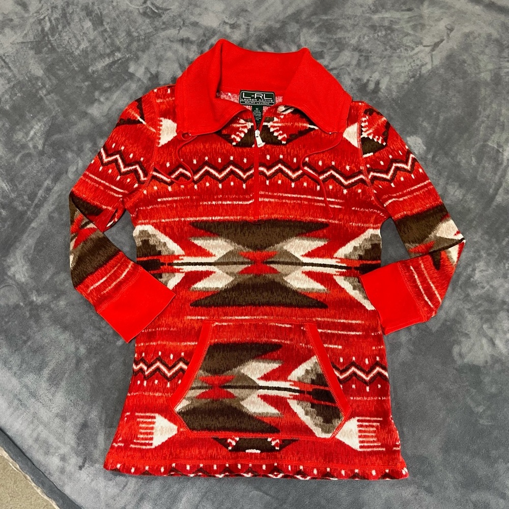 Ralph Lauren Southwest Quarter Zip Knit Top